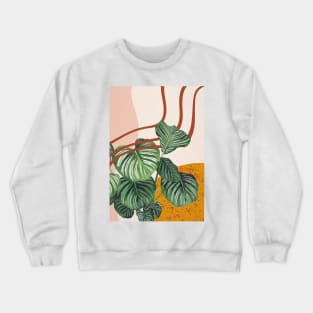 Mid Century Modern Clathea, Abstract Botanical Illustration Crewneck Sweatshirt